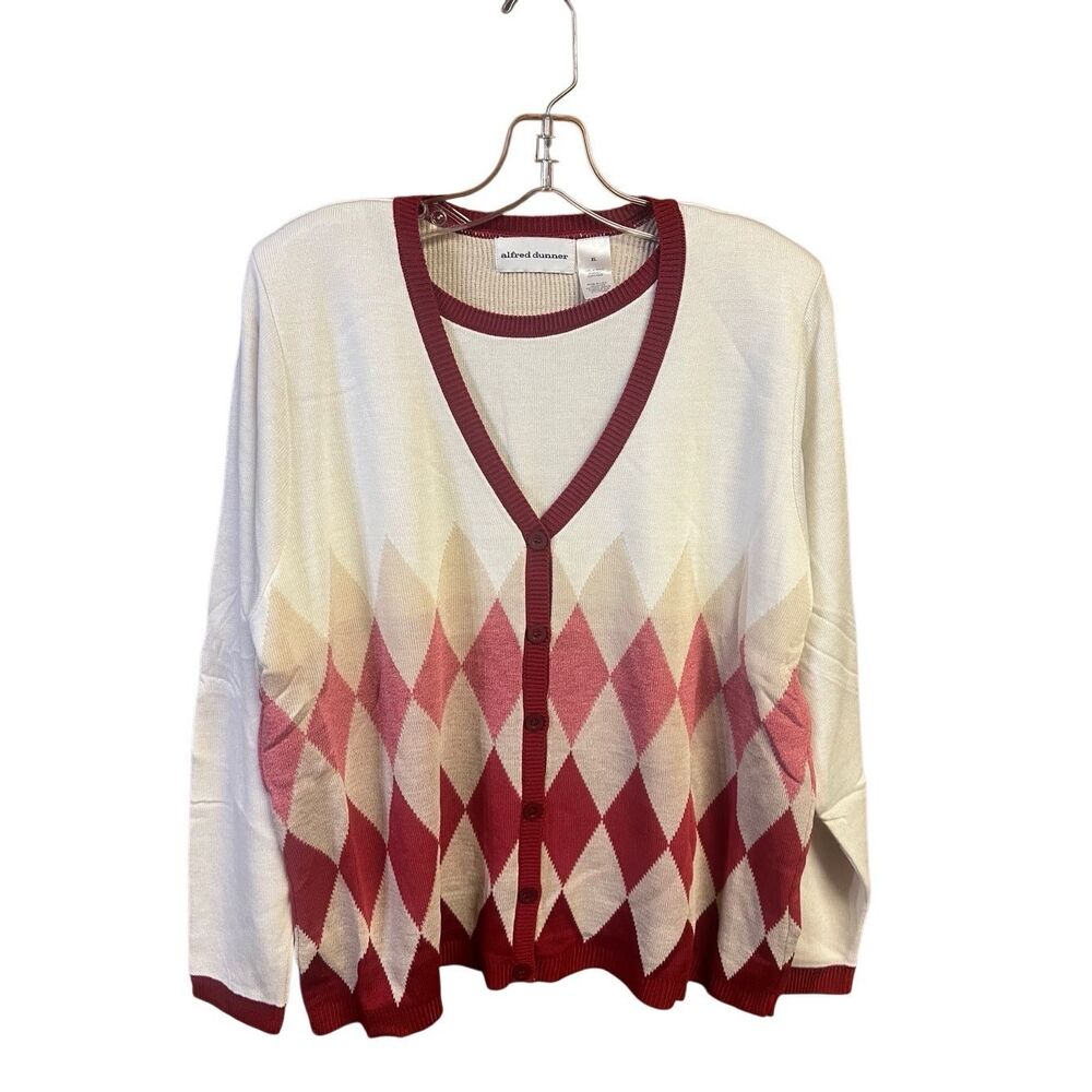 Alfred Dunner Cardigan Sweater With inner Knit Sz XL NWOT